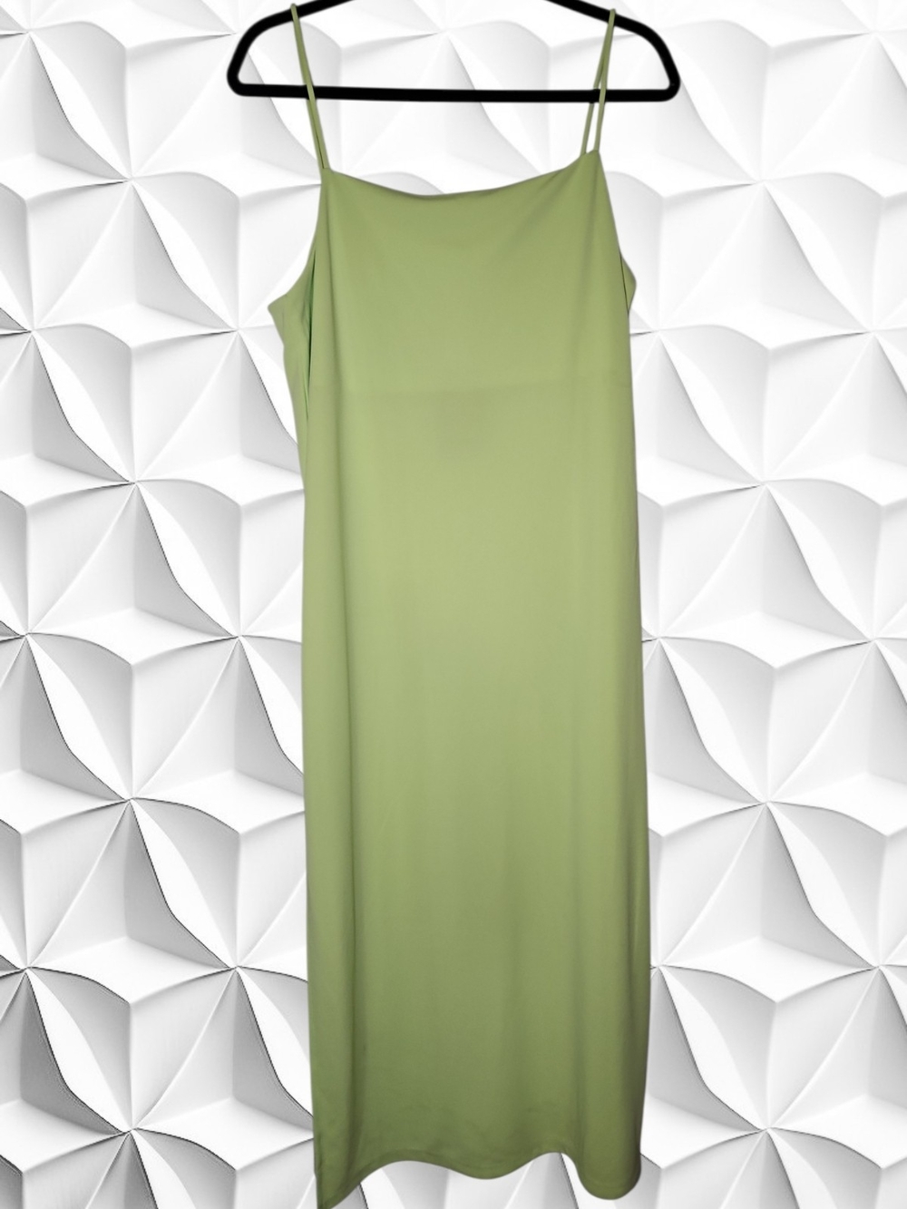 Women's Slip Dress - Sage Green Spaghetti Strap